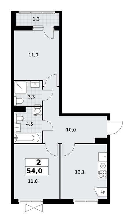 1-BD Apartment Sale, 54平方米 at Dzen-Kvartaly, ulitsa Aleksandry Monakhovoy, 2/3, Sosenskoye Settlement, Moscow, Russia #1 1-BD Apartment Sale, 54平方米 at Dzen-Kvartaly, ulitsa Aleksandry Monakhovoy, 2/3, Sosenskoye Settlement, Moscow, Russia #1