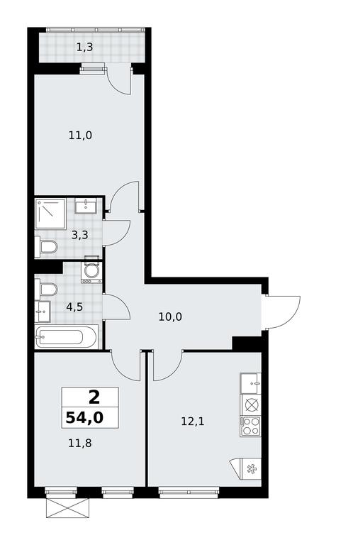 1-BD Apartment Sale, 54平方米 at Dzen-Kvartaly, ulitsa Aleksandry Monakhovoy, 2/3, Sosenskoye Settlement, Moscow, Russia #1 1-BD Apartment Sale, 54平方米 at Dzen-Kvartaly, ulitsa Aleksandry Monakhovoy, 2/3, Sosenskoye Settlement, Moscow, Russia #1