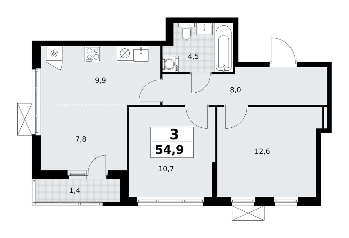 2-BD Apartment Sale, 54.9平方米 at Dzen-Kvartaly, ulitsa Aleksandry Monakhovoy, 2/3, Sosenskoye Settlement, Moscow, Russia #1 2-BD Apartment Sale, 54.9平方米 at Dzen-Kvartaly, ulitsa Aleksandry Monakhovoy, 2/3, Sosenskoye Settlement, Moscow, Russia #1