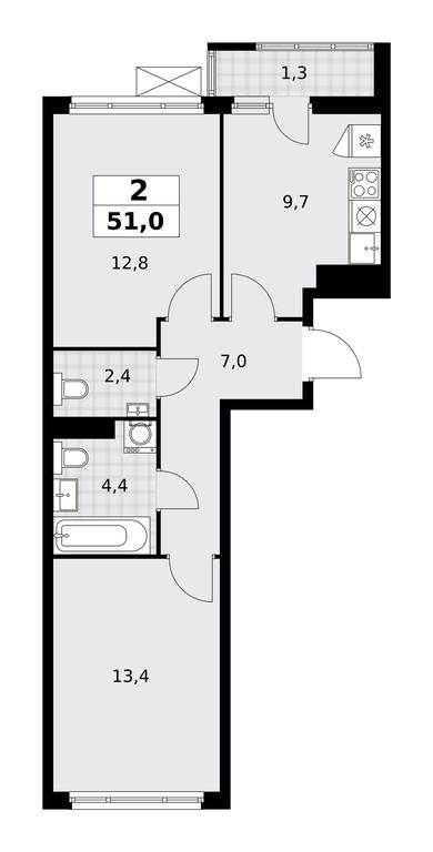 1-BD Apartment Sale, 51平方米 at Dzen-Kvartaly, ulitsa Aleksandry Monakhovoy, 2/3, Sosenskoye Settlement, Moscow, Russia #1 1-BD Apartment Sale, 51平方米 at Dzen-Kvartaly, ulitsa Aleksandry Monakhovoy, 2/3, Sosenskoye Settlement, Moscow, Russia #1