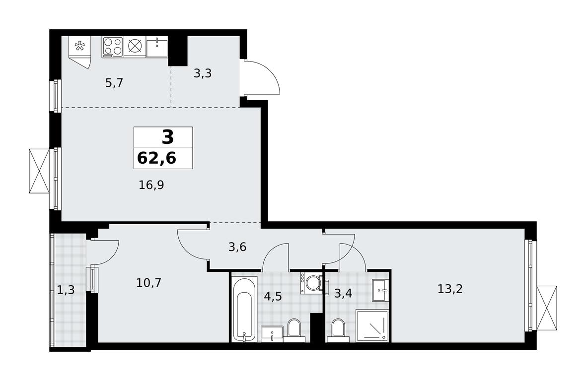 2-BD Apartment Sale, 62.6平方米 at Dzen-Kvartaly, ulitsa Aleksandry Monakhovoy, 2/3, Sosenskoye Settlement, Moscow, Russia #1 2-BD Apartment Sale, 62.6平方米 at Dzen-Kvartaly, ulitsa Aleksandry Monakhovoy, 2/3, Sosenskoye Settlement, Moscow, Russia #1
