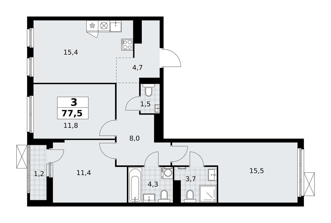 2-BD Apartment Sale, 77.5平方米 at Dzen-Kvartaly, ulitsa Aleksandry Monakhovoy, 2/3, Sosenskoye Settlement, Moscow, Russia #1 2-BD Apartment Sale, 77.5平方米 at Dzen-Kvartaly, ulitsa Aleksandry Monakhovoy, 2/3, Sosenskoye Settlement, Moscow, Russia #1