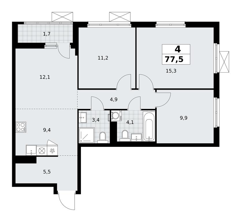 3-BD Apartment Sale, 77.5平方米 at Dzen-Kvartaly, ulitsa Aleksandry Monakhovoy, 2/3, Sosenskoye Settlement, Moscow, Russia #1 3-BD Apartment Sale, 77.5平方米 at Dzen-Kvartaly, ulitsa Aleksandry Monakhovoy, 2/3, Sosenskoye Settlement, Moscow, Russia #1
