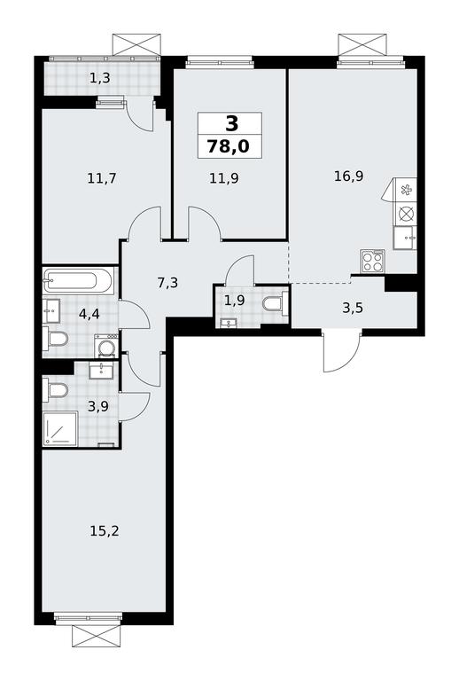 2-BD Apartment Sale, 78平方米 at Dzen-Kvartaly, ulitsa Aleksandry Monakhovoy, 2/3, Sosenskoye Settlement, Moscow, Russia #1 2-BD Apartment Sale, 78平方米 at Dzen-Kvartaly, ulitsa Aleksandry Monakhovoy, 2/3, Sosenskoye Settlement, Moscow, Russia #1