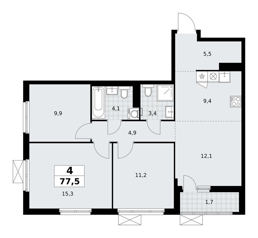 3-BD Apartment Sale, 77.5平方米 at Dzen-Kvartaly, ulitsa Aleksandry Monakhovoy, 2/3, Sosenskoye Settlement, Moscow, Russia #1 3-BD Apartment Sale, 77.5平方米 at Dzen-Kvartaly, ulitsa Aleksandry Monakhovoy, 2/3, Sosenskoye Settlement, Moscow, Russia #1