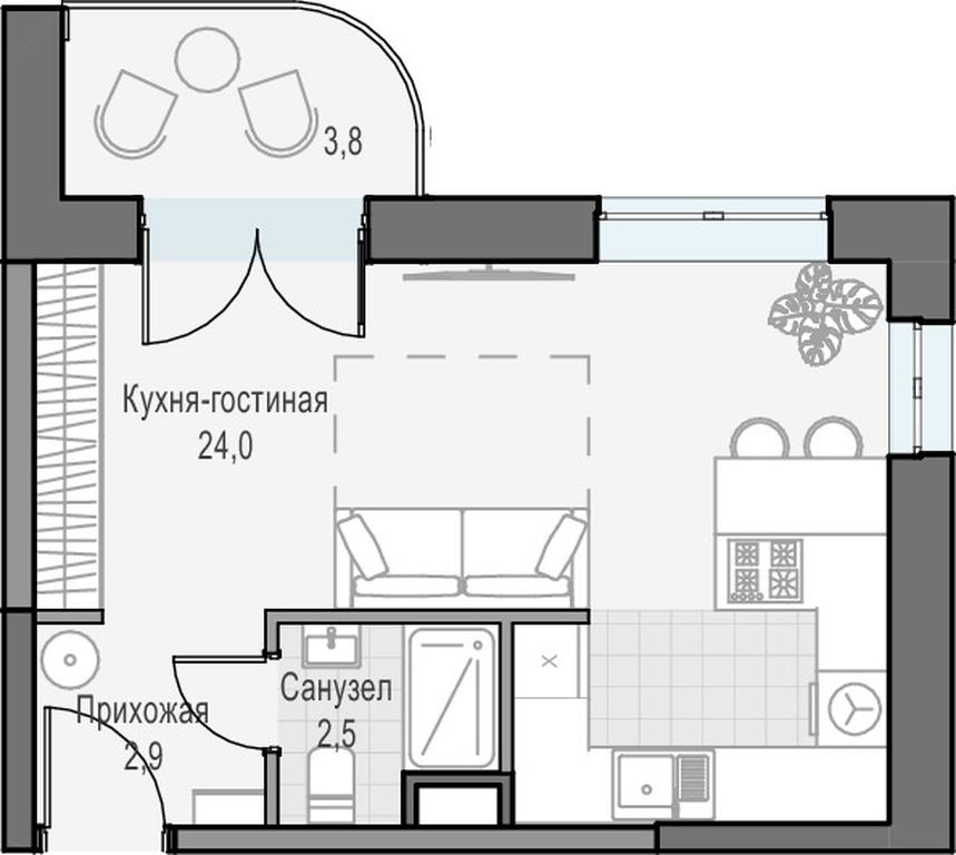 Apartment Sale, 31.1 sq. m. at Dostizhenie, Akademika Korolyova Street, 21, Moscow, Russia #1