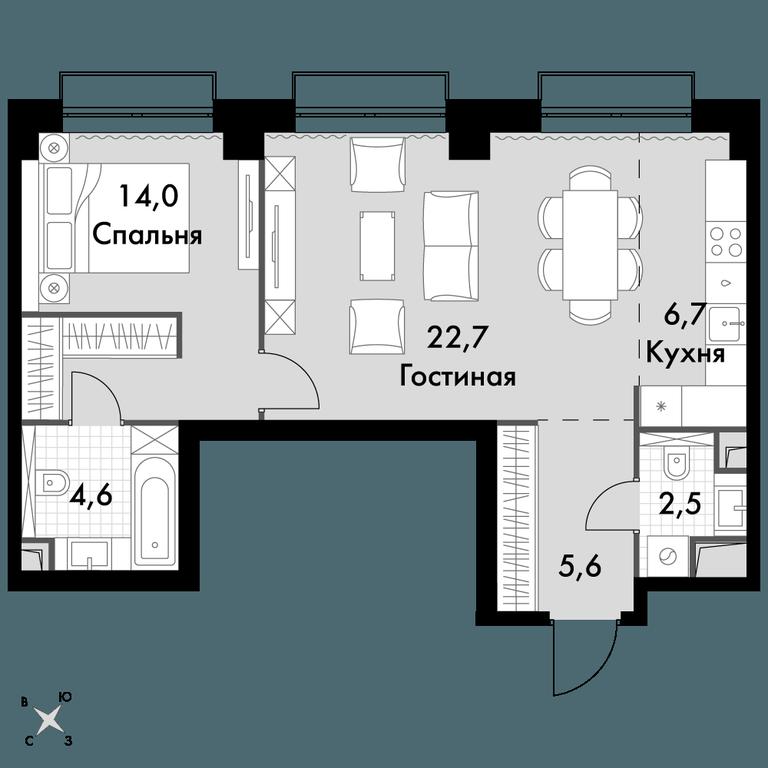2-BD Apartment Sale, 56.1 sq. m. at Sydney City, Shenogina Street, 2, Moscow, Russia #1 2-BD Apartment Sale, 56.1 sq. m. at Sydney City, Shenogina Street, 2, Moscow, Russia #1