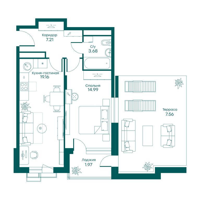1-BD Apartment Sale, 54.6平方米 at Ravnovesie, zhiloy kompleks Ravnovesiye, selo Perkhushkovo, Odintsovskiy City District, Moscow Region, Russia #1 1-BD Apartment Sale, 54.6平方米 at Ravnovesie, zhiloy kompleks Ravnovesiye, selo Perkhushkovo, Odintsovskiy City District, Moscow Region, Russia #1