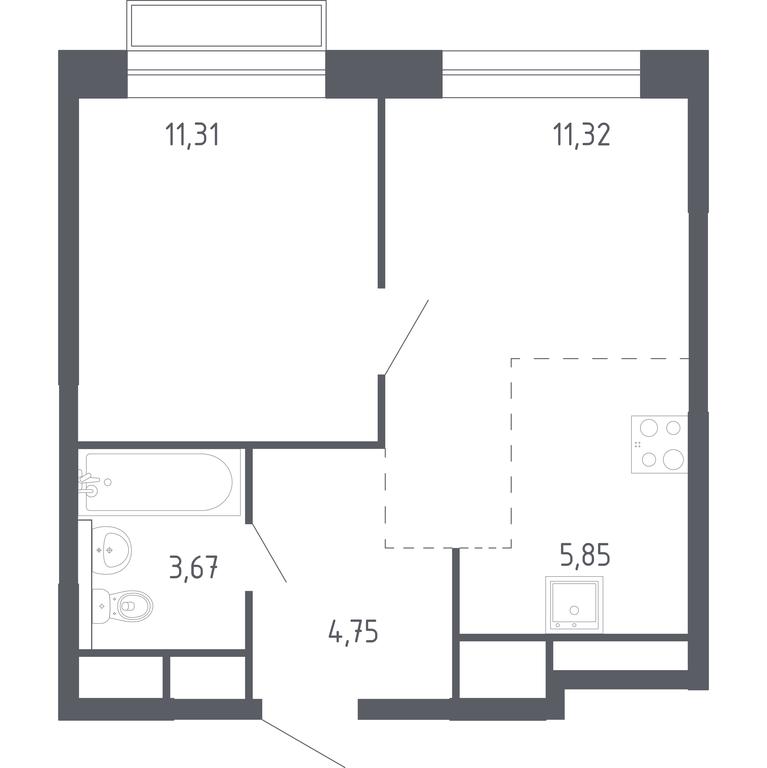 Apartment Sale, 36.9 sq. m. at Novograd Pavlino, Kosinskoye shosse, 2, Novoye Pavlino Microdistrict, Balashikha, Moscow Region, Russia #1