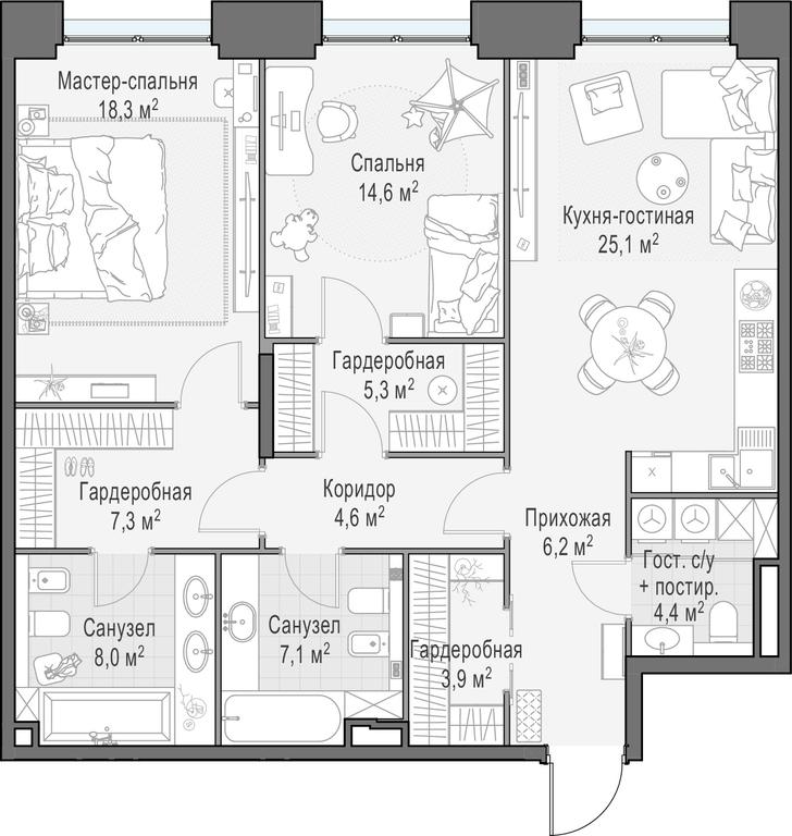 Продажа 1-комн. квартиры, 105,7 м² в ЖК «Роскошный квартал LIFE TIME (ЛАЙФ ТАЙМ)», улица Сергея Макеева, вл11/9с1-10, Москва, Россия #1 Продажа 1-комн. квартиры, 105,7 м² в ЖК «Роскошный квартал LIFE TIME (ЛАЙФ ТАЙМ)», улица Сергея Макеева, вл11/9с1-10, Москва, Россия #1
