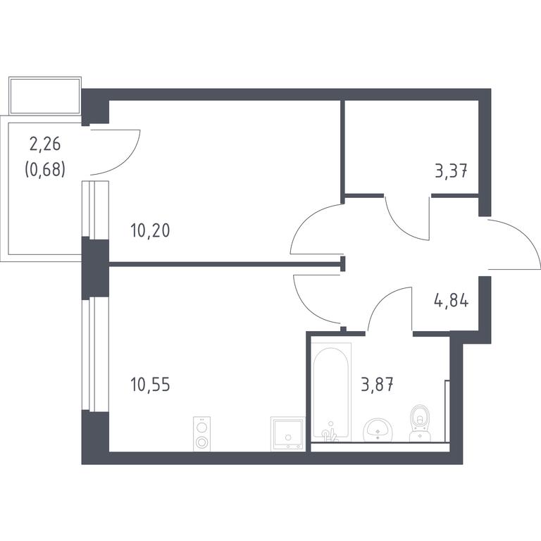 Apartment Sale, 33.51 sq. m. at Egorovo Park, 1-y kvartal, posyolok Zhilino-1, Lubertsy City District, Moscow Region, Russia #1 Apartment Sale, 33.51 sq. m. at Egorovo Park, 1-y kvartal, posyolok Zhilino-1, Lubertsy City District, Moscow Region, Russia #1
