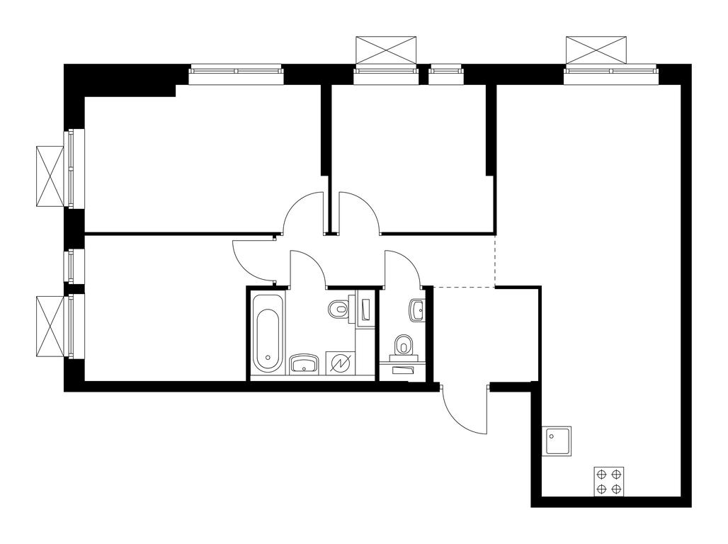 3-BD Apartment Sale, 71.8 sq. m. at Michurinskiy Park, Ozyornaya Street, 44А, Moscow, Russia #1