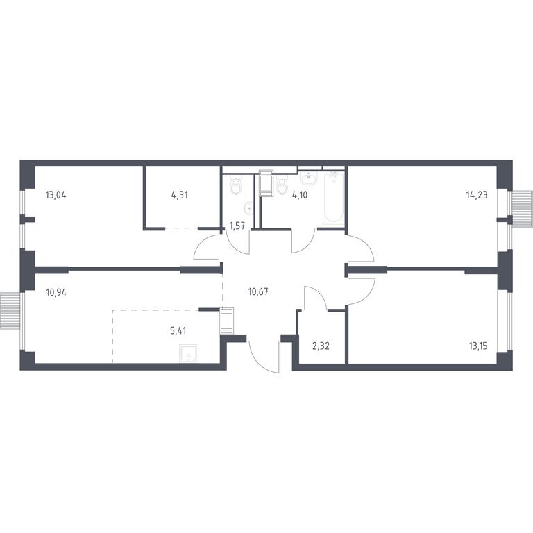 2-BD Apartment Sale, 79.74 sq. m. at Bolshoe Putilkovo, Prostornaya ulitsa, 1, Putilkovo Village, Krasnogorsk City District, Moscow Region, Russia #1