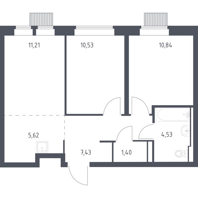 1-BD Apartment Sale, 51.56 sq. m. at Bolshoe Putilkovo, Prostornaya ulitsa, 1, Putilkovo Village, Krasnogorsk City District, Moscow Region, Russia #1