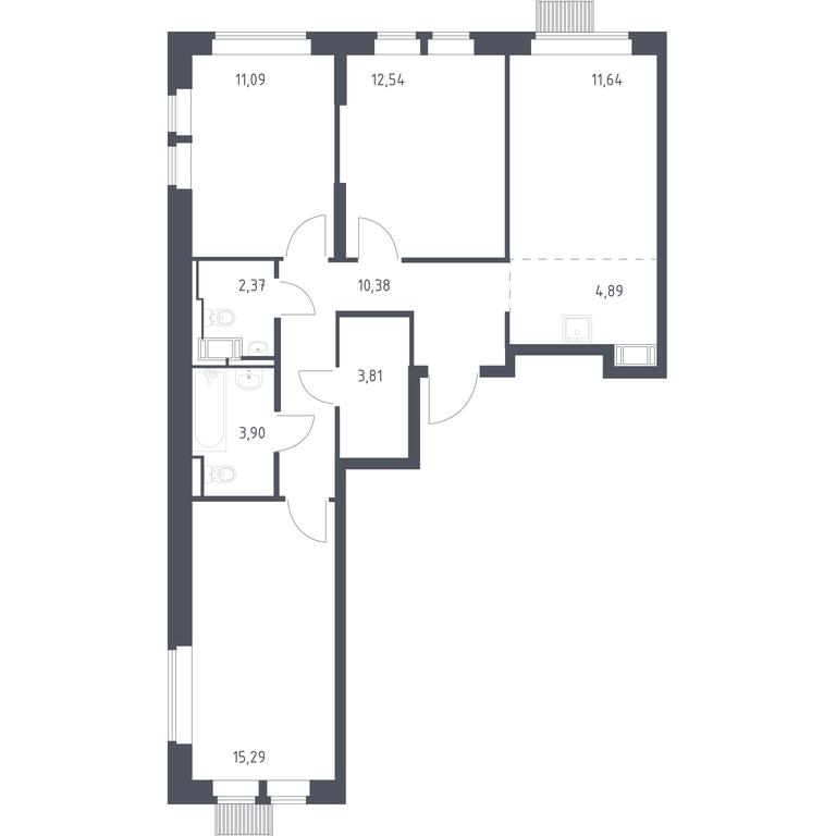 2-BD Apartment Sale, 75.91 sq. m. at Bolshoe Putilkovo, Prostornaya ulitsa, 1, Putilkovo Village, Krasnogorsk City District, Moscow Region, Russia #1