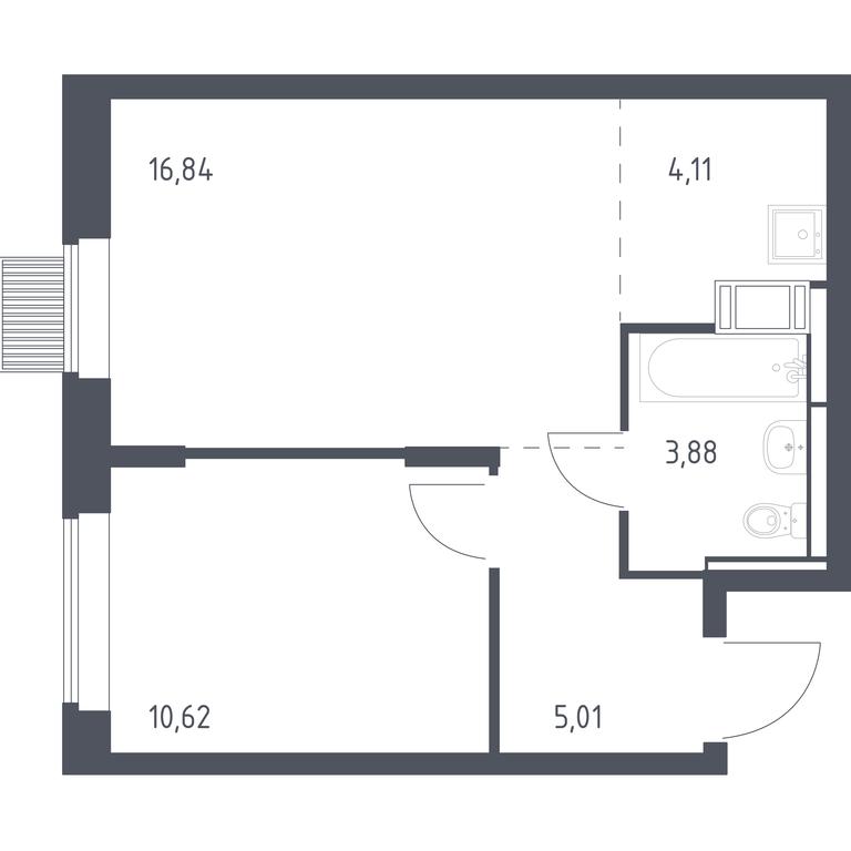 Apartment Sale, 40.46平方米 at Bolshoe Putilkovo, Prostornaya ulitsa, 1, Putilkovo Village, Krasnogorsk City District, Moscow Region, Russia #1