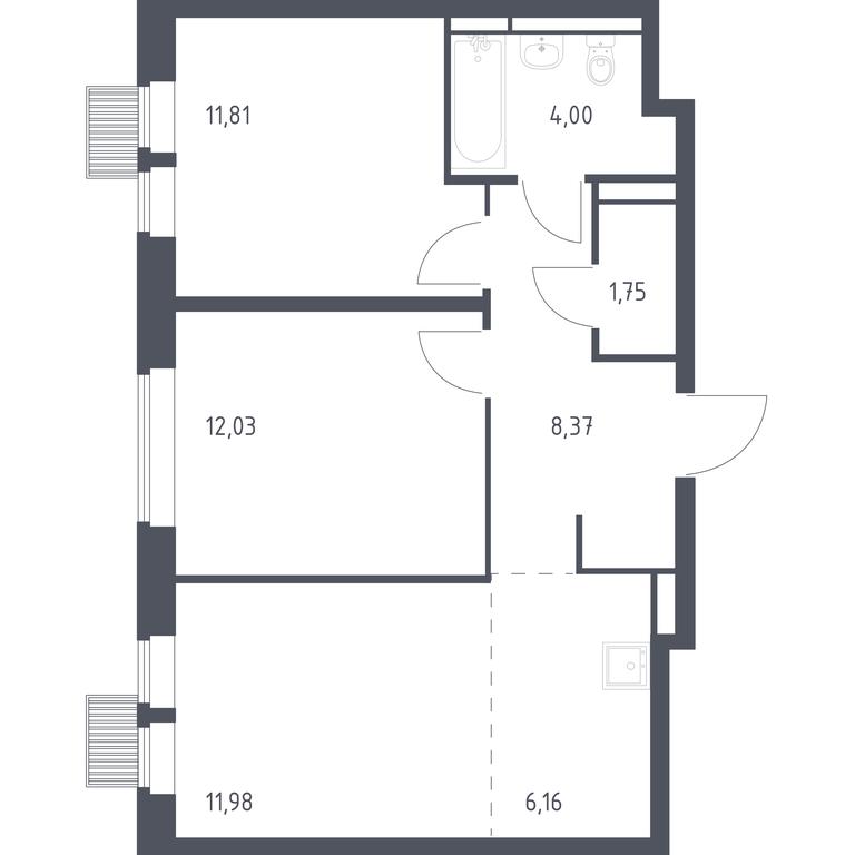 1-BD Apartment Sale, 56.1 sq. m. at Bolshoe Putilkovo, Prostornaya ulitsa, 1, Putilkovo Village, Krasnogorsk City District, Moscow Region, Russia #1