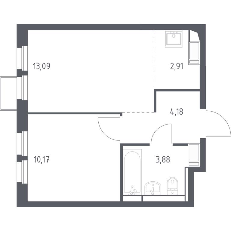 Apartment Sale, 34.23 sq. m. at Bolshoe Putilkovo, Prostornaya ulitsa, 1, Putilkovo Village, Krasnogorsk City District, Moscow Region, Russia #1