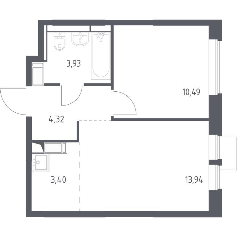 Apartment Sale, 36.08 sq. m. at Bolshoe Putilkovo, Prostornaya ulitsa, 1, Putilkovo Village, Krasnogorsk City District, Moscow Region, Russia #1