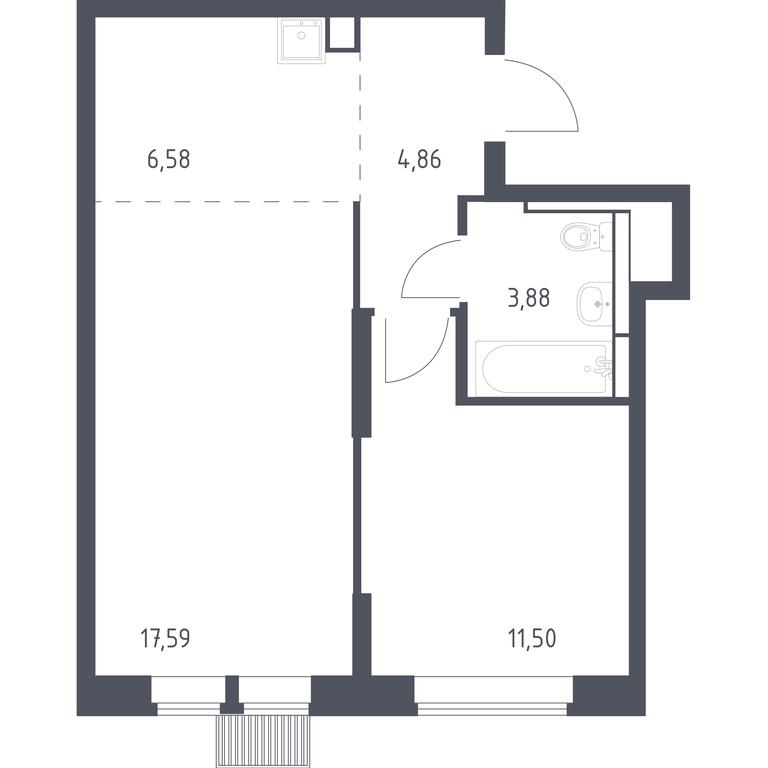 Apartment Sale, 44.41 sq. m. at Bolshoe Putilkovo, Prostornaya ulitsa, 1, Putilkovo Village, Krasnogorsk City District, Moscow Region, Russia #1