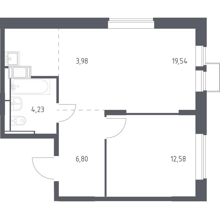 Apartment Sale, 47.13 sq. m. at Bolshoe Putilkovo, Prostornaya ulitsa, 1, Putilkovo Village, Krasnogorsk City District, Moscow Region, Russia #1