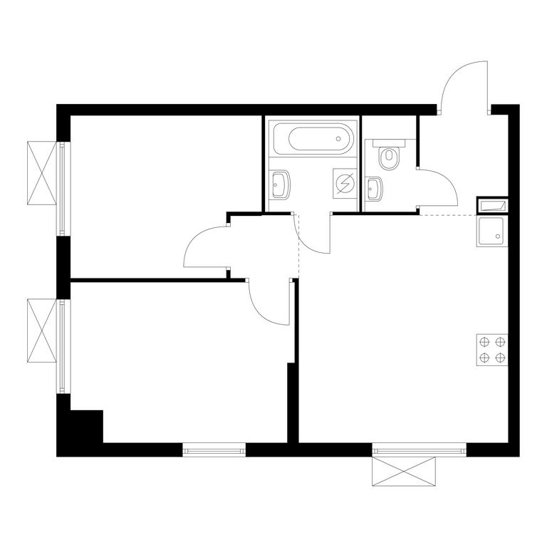 2-BD Apartment Sale, 48.8平方米 at Liublinskiy Park, Lyublinskaya Street, 78к2, Moscow, Russia #1