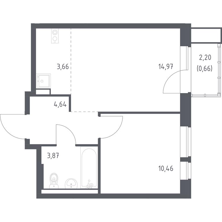 Apartment Sale, 38.26平方米 at Kvartal Aviatorov, ulitsa Koldunova, Aviatorov Microdistrict, Balashikha, Moscow Region, Russia #1 Apartment Sale, 38.26平方米 at Kvartal Aviatorov, ulitsa Koldunova, Aviatorov Microdistrict, Balashikha, Moscow Region, Russia #1
