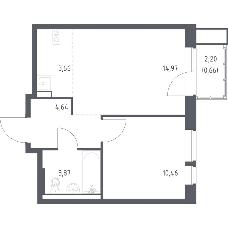 Apartment Sale, 38.26平方米 at Kvartal Aviatorov, ulitsa Koldunova, Aviatorov Microdistrict, Balashikha, Moscow Region, Russia #2 Apartment Sale, 38.26平方米 at Kvartal Aviatorov, ulitsa Koldunova, Aviatorov Microdistrict, Balashikha, Moscow Region, Russia #2