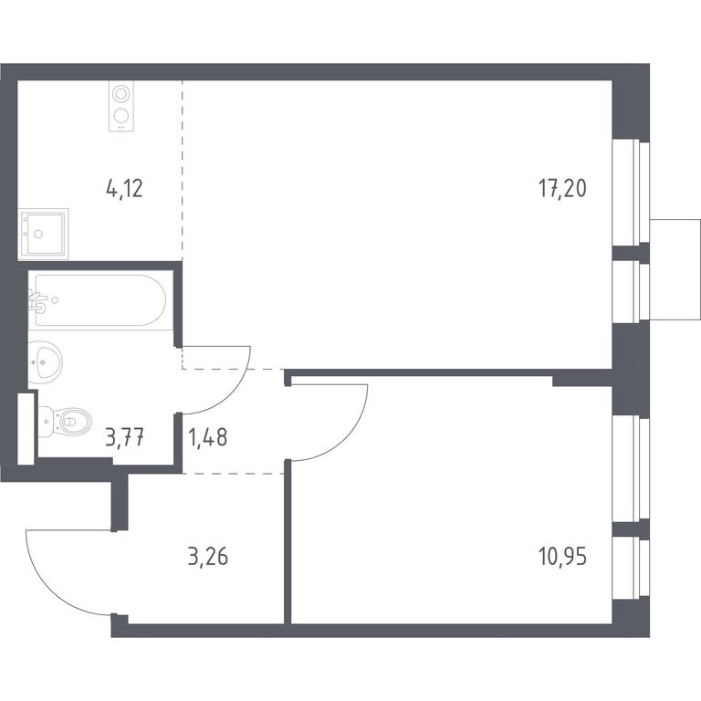 Apartment Sale, 40.78 sq. m. at Kvartal Aviatorov, ulitsa Koldunova, Aviatorov Microdistrict, Balashikha, Moscow Region, Russia #2