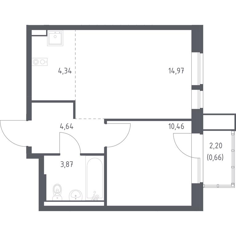 Apartment Sale, 38.94平方米 at Kvartal Aviatorov, ulitsa Koldunova, Aviatorov Microdistrict, Balashikha, Moscow Region, Russia #2 Apartment Sale, 38.94平方米 at Kvartal Aviatorov, ulitsa Koldunova, Aviatorov Microdistrict, Balashikha, Moscow Region, Russia #2