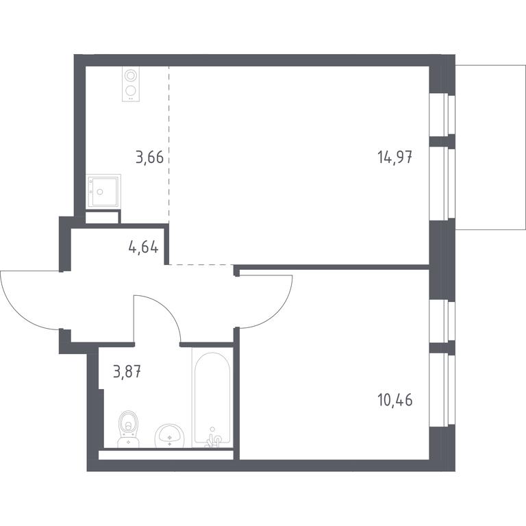Apartment Sale, 37.6平方米 at Kvartal Aviatorov, ulitsa Koldunova, Aviatorov Microdistrict, Balashikha, Moscow Region, Russia #1 Apartment Sale, 37.6平方米 at Kvartal Aviatorov, ulitsa Koldunova, Aviatorov Microdistrict, Balashikha, Moscow Region, Russia #1
