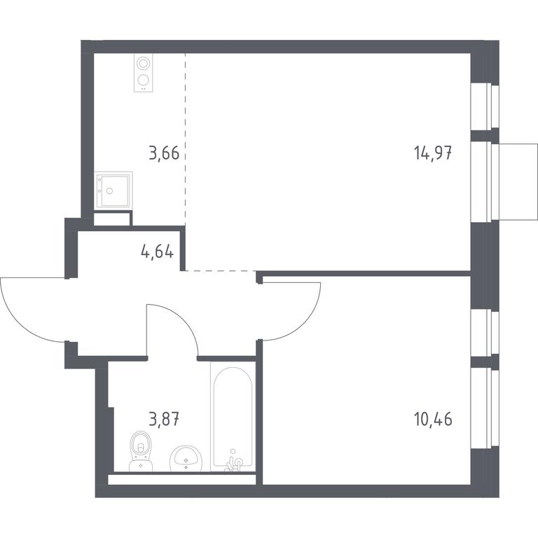 Apartment Sale, 37.6平方米 at Kvartal Aviatorov, ulitsa Koldunova, Aviatorov Microdistrict, Balashikha, Moscow Region, Russia #2 Apartment Sale, 37.6平方米 at Kvartal Aviatorov, ulitsa Koldunova, Aviatorov Microdistrict, Balashikha, Moscow Region, Russia #2