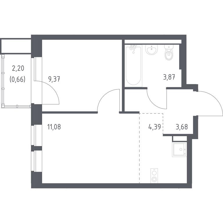 Apartment Sale, 33.05平方米 at Kvartal Aviatorov, ulitsa Koldunova, Aviatorov Microdistrict, Balashikha, Moscow Region, Russia #1 Apartment Sale, 33.05平方米 at Kvartal Aviatorov, ulitsa Koldunova, Aviatorov Microdistrict, Balashikha, Moscow Region, Russia #1
