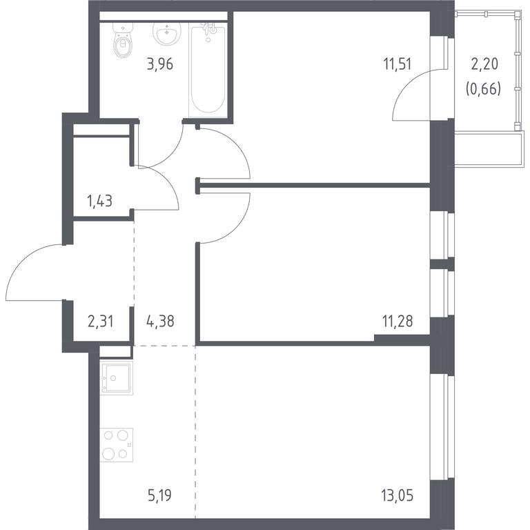 1-BD Apartment Sale, 53.77平方米 at Kvartal Aviatorov, ulitsa Koldunova, Aviatorov Microdistrict, Balashikha, Moscow Region, Russia #1 1-BD Apartment Sale, 53.77平方米 at Kvartal Aviatorov, ulitsa Koldunova, Aviatorov Microdistrict, Balashikha, Moscow Region, Russia #1