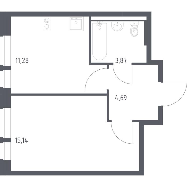 Apartment Sale, 34.98平方米 at Kvartal Aviatorov, ulitsa Koldunova, Aviatorov Microdistrict, Balashikha, Moscow Region, Russia #1 Apartment Sale, 34.98平方米 at Kvartal Aviatorov, ulitsa Koldunova, Aviatorov Microdistrict, Balashikha, Moscow Region, Russia #1