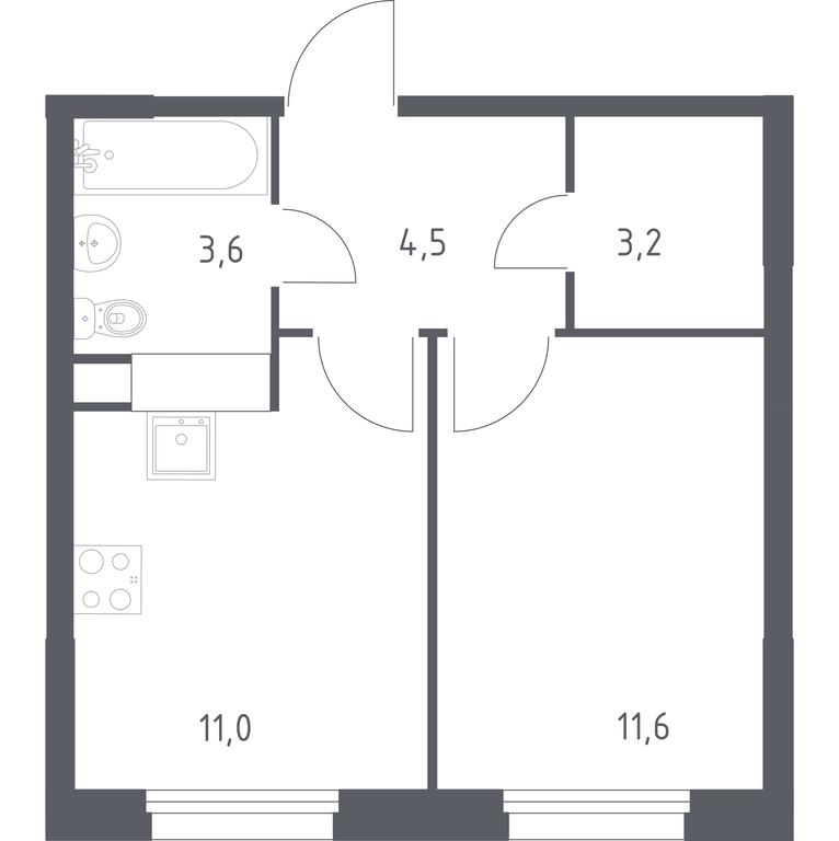 Apartment Sale, 33.9 sq. m. at Eko Bunino, prospekt Kuprina, 34к1, Sosenskoye Settlement, Moscow, Russia #1