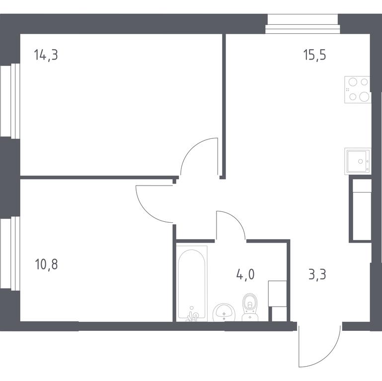 1-BD Apartment Sale, 47.9 sq. m. at Eko Bunino, prospekt Kuprina, 34к1, Sosenskoye Settlement, Moscow, Russia #1 1-BD Apartment Sale, 47.9 sq. m. at Eko Bunino, prospekt Kuprina, 34к1, Sosenskoye Settlement, Moscow, Russia #1