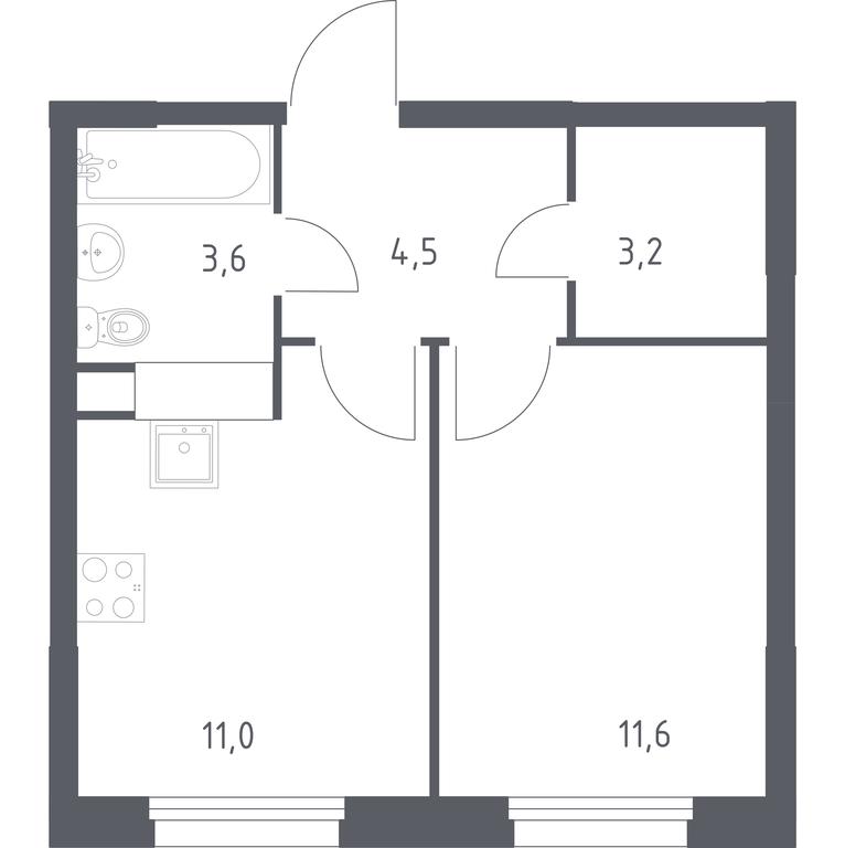 Apartment Sale, 33.9 sq. m. at Eko Bunino, prospekt Kuprina, 34к1, Sosenskoye Settlement, Moscow, Russia #1