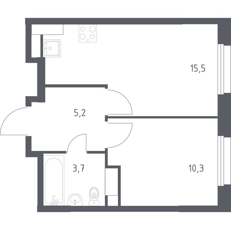 Apartment Sale, 34.7 sq. m. at Eko Bunino, prospekt Kuprina, 34к1, Sosenskoye Settlement, Moscow, Russia #1