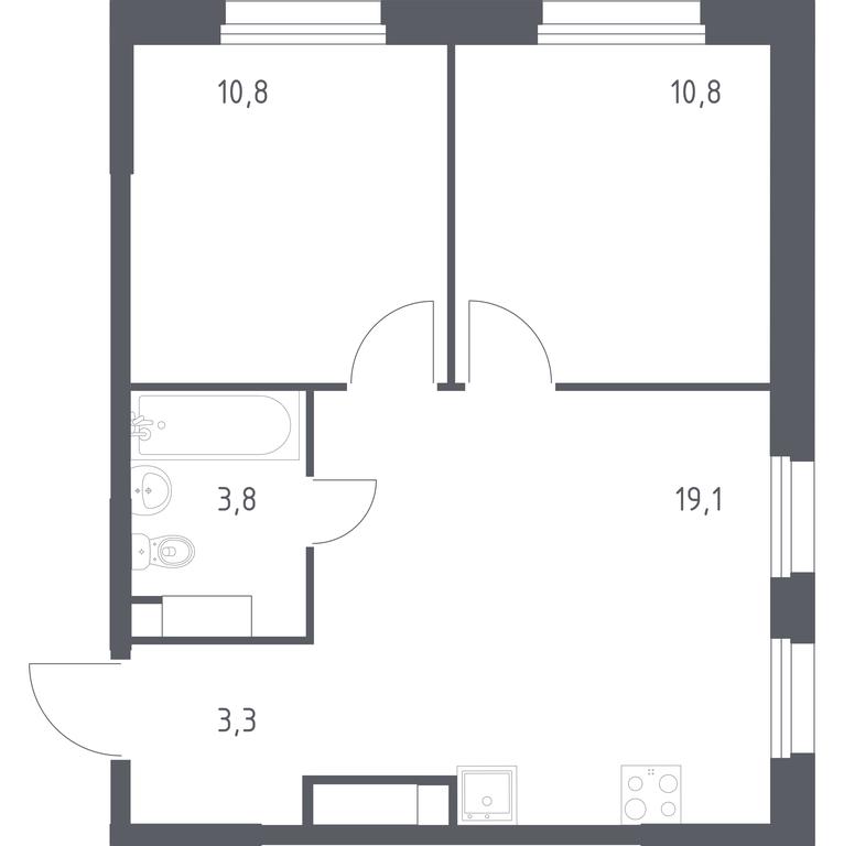 1-BD Apartment Sale, 47.8 sq. m. at Eko Bunino, prospekt Kuprina, 34к1, Sosenskoye Settlement, Moscow, Russia #1 1-BD Apartment Sale, 47.8 sq. m. at Eko Bunino, prospekt Kuprina, 34к1, Sosenskoye Settlement, Moscow, Russia #1