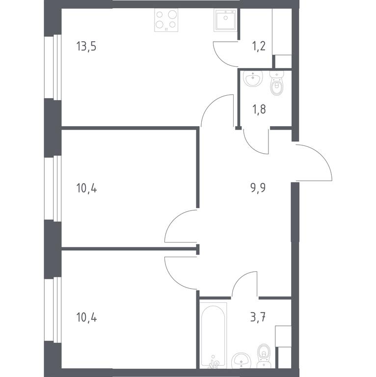 1-BD Apartment Sale, 50.9 sq. m. at Eko Bunino, prospekt Kuprina, 34к1, Sosenskoye Settlement, Moscow, Russia #1 1-BD Apartment Sale, 50.9 sq. m. at Eko Bunino, prospekt Kuprina, 34к1, Sosenskoye Settlement, Moscow, Russia #1