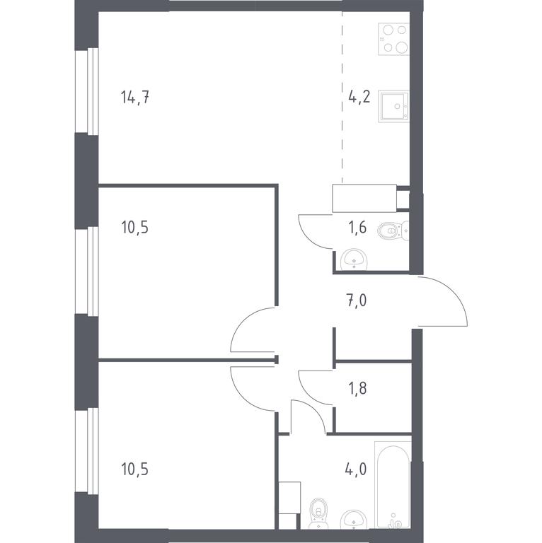 1-BD Apartment Sale, 54.3 sq. m. at Eko Bunino, prospekt Kuprina, 34к1, Sosenskoye Settlement, Moscow, Russia #1 1-BD Apartment Sale, 54.3 sq. m. at Eko Bunino, prospekt Kuprina, 34к1, Sosenskoye Settlement, Moscow, Russia #1