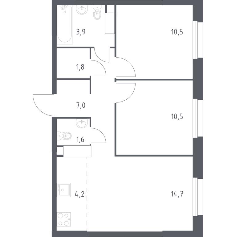 1-BD Apartment Sale, 54.2 sq. m. at Eko Bunino, prospekt Kuprina, 34к1, Sosenskoye Settlement, Moscow, Russia #1 1-BD Apartment Sale, 54.2 sq. m. at Eko Bunino, prospekt Kuprina, 34к1, Sosenskoye Settlement, Moscow, Russia #1