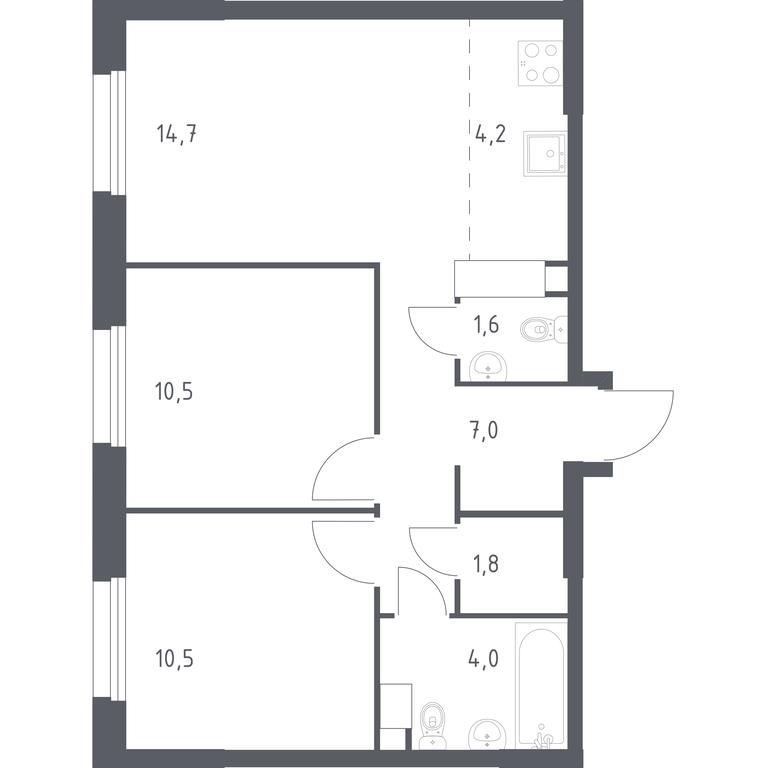 1-BD Apartment Sale, 54.3 sq. m. at Eko Bunino, prospekt Kuprina, 34к1, Sosenskoye Settlement, Moscow, Russia #1 1-BD Apartment Sale, 54.3 sq. m. at Eko Bunino, prospekt Kuprina, 34к1, Sosenskoye Settlement, Moscow, Russia #1