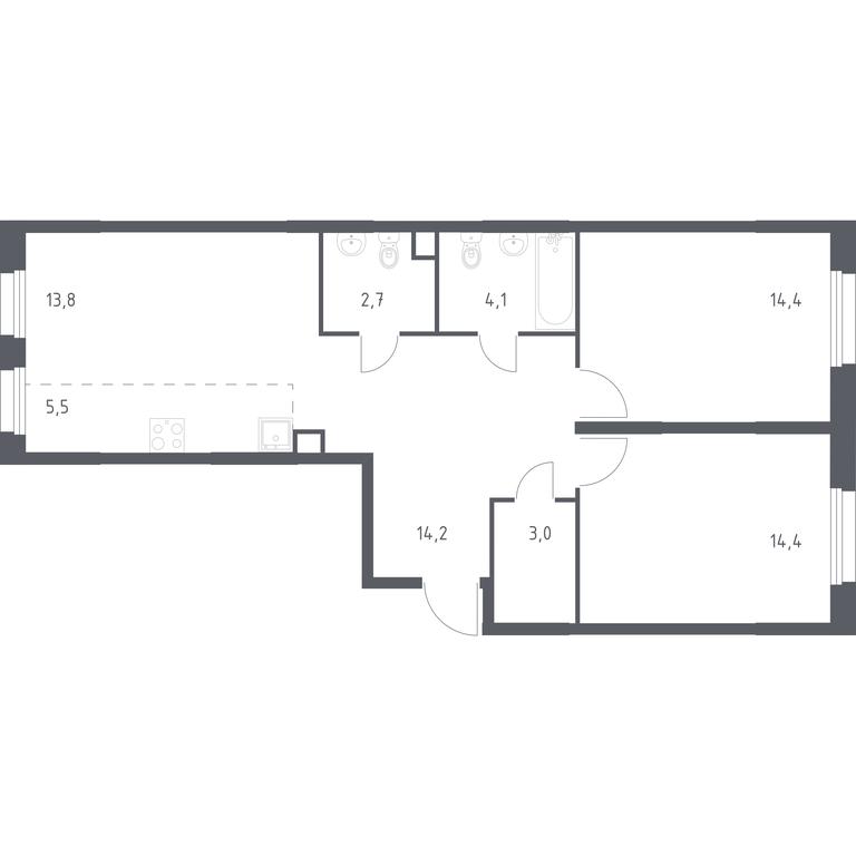 1-BD Apartment Sale, 72.1 sq. m. at Eko Bunino, prospekt Kuprina, 34к1, Sosenskoye Settlement, Moscow, Russia #1 1-BD Apartment Sale, 72.1 sq. m. at Eko Bunino, prospekt Kuprina, 34к1, Sosenskoye Settlement, Moscow, Russia #1