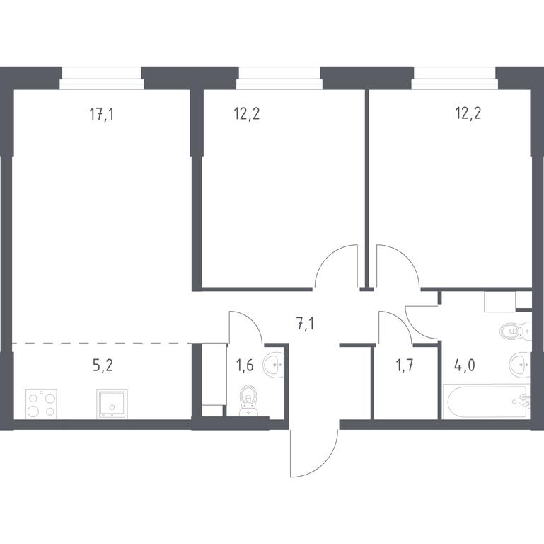 1-BD Apartment Sale, 61.1 sq. m. at Eko Bunino, prospekt Kuprina, 34к1, Sosenskoye Settlement, Moscow, Russia #1 1-BD Apartment Sale, 61.1 sq. m. at Eko Bunino, prospekt Kuprina, 34к1, Sosenskoye Settlement, Moscow, Russia #1