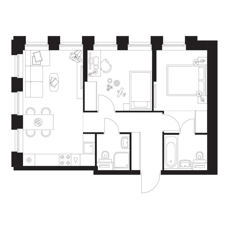 2-BD Apartment Sale, 54.94 sq. m. at Businovskiy Park, Izhorskaya Street, 6с5, Moscow, Russia #1 2-BD Apartment Sale, 54.94 sq. m. at Businovskiy Park, Izhorskaya Street, 6с5, Moscow, Russia #1