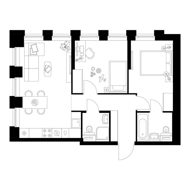 2-BD Apartment Sale, 54.94 sq. m. at Businovskiy Park, Izhorskaya Street, 6с5, Moscow, Russia #2 2-BD Apartment Sale, 54.94 sq. m. at Businovskiy Park, Izhorskaya Street, 6с5, Moscow, Russia #2