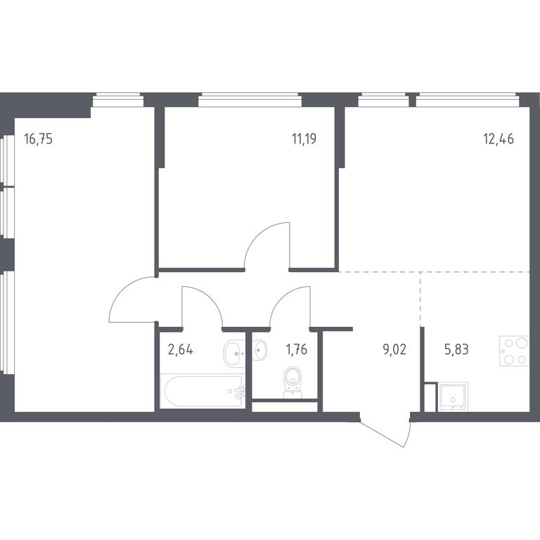 1-BD Apartment Sale, 59.65平方米 at Ostafevo, Ostafyevskoe Highway, 12к1, Ryazanovskoe Settlement, Moscow, Russia #1 1-BD Apartment Sale, 59.65平方米 at Ostafevo, Ostafyevskoe Highway, 12к1, Ryazanovskoe Settlement, Moscow, Russia #1