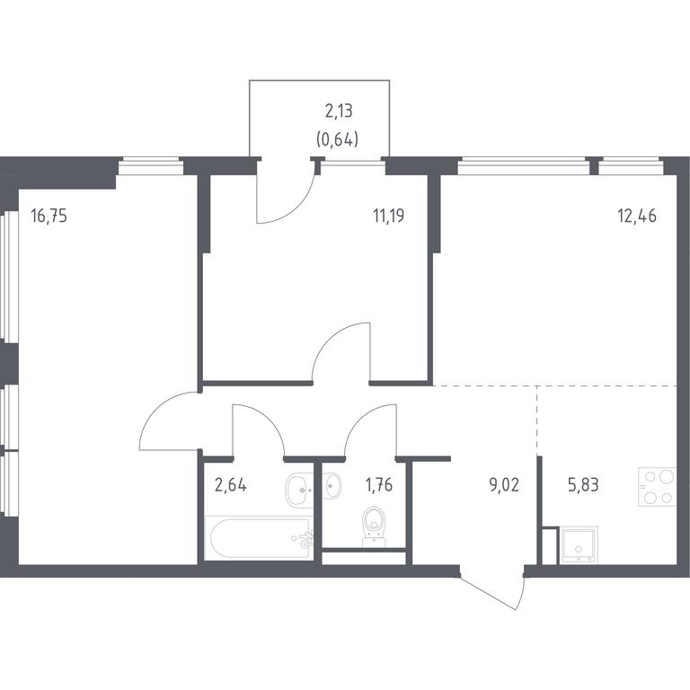 1-BD Apartment Sale, 60.29平方米 at Ostafevo, Ostafyevskoe Highway, 12к1, Ryazanovskoe Settlement, Moscow, Russia #1 1-BD Apartment Sale, 60.29平方米 at Ostafevo, Ostafyevskoe Highway, 12к1, Ryazanovskoe Settlement, Moscow, Russia #1